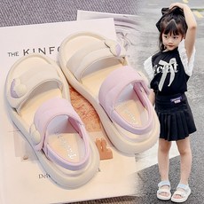 DFMEI 女童涼鞋夏季新款小女孩公主鞋軟底中大童外穿休閒兒童沙灘鞋