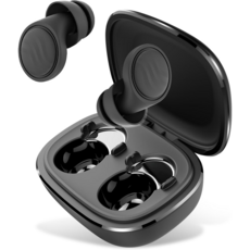 Donerton Q2 방음율 90% 실리콘 수면용 귀마개 검정색 1세트 수납 케이스 포함, 1쌍