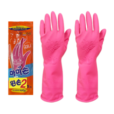 마미손 왼손만 핑크 고무장갑 소 S 10개입, 5세트, 소(S)