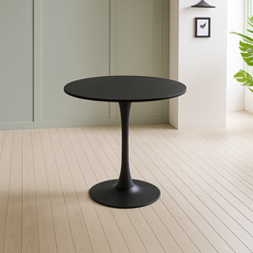 셀파랑 원형 테이블 친환경 E0 인테리어 카페용 식탁 600 700 800 1000, 4인용, 올블랙