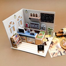 JEM 입체 종이 퍼즐 미니스토어 카페 DIY 대형종이집만들기, 본상품