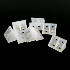 플라스틱 코너 브라켓 코너보강재 목재조인트 ㄱ자앵글 브라캣 철물 10개입, 1세트, 투명색