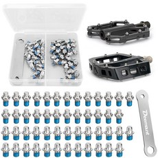 50개 자전거 페달 미끄럼 방지 못 M4*4.4 자전거 페달 볼트 페달 용 미끄럼 방지 못 스키드 못 산악 자전거 용 미끄럼 못 도로 자전거 자전거 스패너 포함(2 스타일