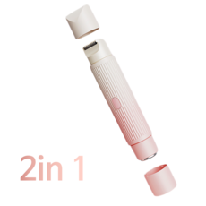 Keka 2in1 전기 제모기 듀얼 헤드 제모기 면도기 USB 충전식, 핑크
