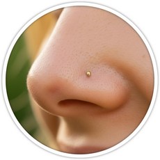 여성용 14K 골드 충전 작은 코 스터드 - 24G L자형 1mm 볼 콧구멍 피어싱 보석 앙증맞은 링 저자극성 멀 데일리 액세서리