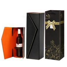 고급 가죽 와인 케이스 폴딩 포장 박스, 블랙, 1개