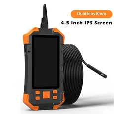 4.5 ''IPS 1080P 내시경 카메라 8MM 단일 듀얼 트리플 자동 초점 렌즈 LED 수리 파이프 용 검사, 04 8MM Dual, 01 3.5m