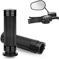 KICRY 1인치 모터사이클 핸드 그립 블랙 크롬 핸들바 그립 할리 투어링 혼다 야마하 스즈키 가와사키와 호환 가능, 검정-A, 1개