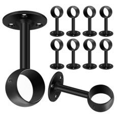 천장 커튼 봉 브래킷 튼튼한 커튼 봉 홀더 스테인리스 스틸 3.2cm(1 1/4인치) 커튼 봉 후크 행거 벽 드레이프용 실버 옷장 로드 지지대 4팩