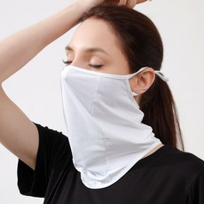 노멀리브 자외선 차단 마스크 스포츠쿨넥워머 골프스카프 귀걸이형, 화이트 화이트
