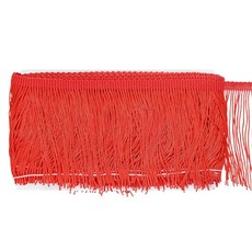 M METERXITY Chainette Fringe Trim 5 Yards of 4" Polyester Braid Tassel Trim for DIY Crafts/Latin Dr, Red, 1개