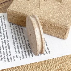 우드 슬리커 가죽 공예 단면 마감, 원형 우드 납작형, 1개