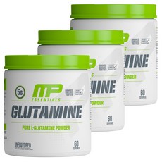 Muscle Farm Essential 純 L-谷氨酰胺粉 無味, 3個, 300克
