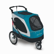 Petstro沛德奧寵物推車《701GC SKY LINE天際系列-45公斤》空間大/大狗/多狗, 靛藍+雨罩, 1個