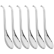 구형 스푼 - 스테인리스 스틸 구형 스푼 6개 세트 분자 믹솔로지스트 슬롯 바 스푼 주방 - KICW0071 (실버 6개), 실버 6개