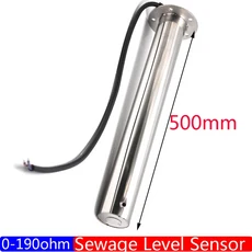 HTG 하수 레벨 센서 스틸 100-600mm 자동차 보트 커스텀 7 색 LED 홀딩 탱크 게이지 2 인치 52mm, 12 500mm