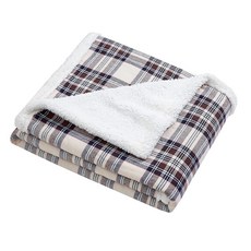 Eddie Bauer 스로우 담요 리버서블 셰르파 플리스 침구 홈 장식 (엣지우드 카키 스로우)