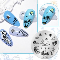 네일 템플릿 1PC 꽃 잎 라인 기하학 스탬핑 플레이트 추상 레이디 페이스 스탬프 인쇄 스텐실 아트 장식, 옵션07) Q49688, 1개