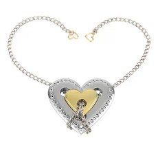 지혜의고리 감옥 퍼즐 고리 도금 게임 브레인 골든 자물쇠 퀘스트 두뇌, 1개, 타조색 쌓인 심장 사슬, 1피스