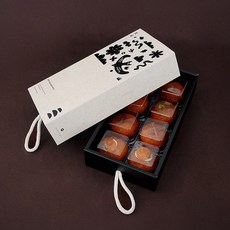 올데이페이퍼 정성패턴 슬리브상자 8구 명절답례품 5개 선물상자, 25개, 아이보리, 블랙