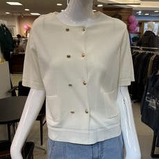 SOGO 트리아나 고급스러운 라운드넥 반팔 니트 가디건 자켓 AJ2GA13 IV