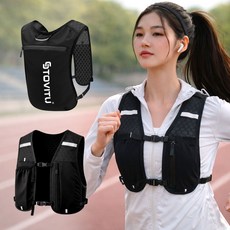 초경량 러닝조끼 러닝베스트 마라톤 트레일러닝 러닝가방, 1개, 블랙