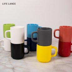 라이프란스 원톤올무광 무지 머그컵 도자기 북유럽 360ml, 블랙, 1개