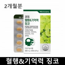 광동 혈행 기억력 징코 은행잎 추출물 비타민B 아연 셀레늄 미국산 60정, 1개