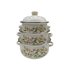 GIEMZA 논스틱 더치오븐 팬 세트 가정용 에나멜 로스트 빵 사워도우용 노란색 베이킹 그릇 3 개, 라이트 그린, 1-2L, 1개