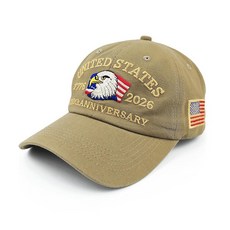 Lyfange 250주년 기념 미국 모자 남성용 여성용 조절 가능한 기념일 모자 카키