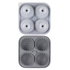 冰球威士忌冰塊製冰高爾夫製冰膜具4連星際專用模具硅膠冰塊膜具, 灰色-高爾夫4球冰格:威士忌冰模具