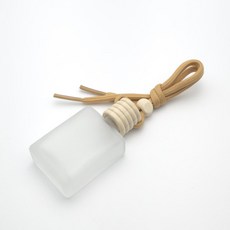 15ml 불투명 사각 차량용 디퓨저 유리 용기 방향제 공병 우드캡 포함 걸이형, 1개