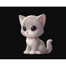 티셔츠에코백DIY전사지(말랑꿈틀ILY(G)동물캐릭터, 1개, 회색고양이애쉬(블랙계열용)