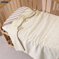 DFMEI 嬰兒紗布浴巾新生兒a類豆豆午睡柔軟吸水多功能新生兒蓋毯, 五彩點雙層豆豆被