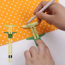 재봉 눈금자 재단 측정 마킹 자 T형 슬라이딩 게이지 바느질 퀼트 수선, 재봉눈금자, 그린, 1개