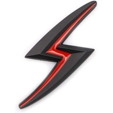 3D 메탈 뉴 S 라이트닝 엠블럼 배지 JDM 스타일링 자동차 로고 펜더 트렁크 배지 명판 장식 (블랙)