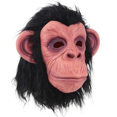원숭이 마스크 라텍스 풀 헤드 동물 블랙 침팬지 마스크 할로윈 코스튬 파티용 라지