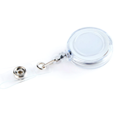 多彩伸縮易拉扣 塑料透色金屬背夾 證件易拉扣 最大拉伸75cm 便攜好掛, 白色, 1個