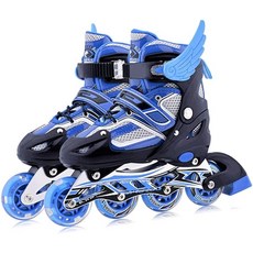 인라인 스케이트 롤러 스케이트 모든 바퀴 빛 조절 식 크기 성인 어린이 어린이 탁월한 통기성 롤러 슈즈 고급 초보자 운동 야외 (빨간색 M (220-250mm)), 블루, M(220-250mm)
