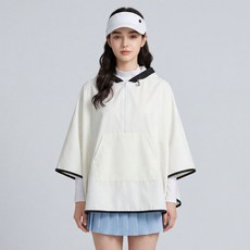 여성골프우비 골프비옷 판초우의 레인후드 그레이데이판초, 1개, 크림
