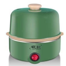 링루이 계란찜기 미니 다기능 계란찜기 스테인리스 스틸 가정용 이중 계란찜기 아침 식사 기계 소형 가전, 2-59개, 녹색 평면 뚜껑 단층 (작은 그릇 제외)
