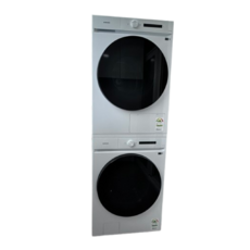 삼성전자 그랑데 드럼 세탁기+건조기 24/17kg+상단 설치 키트 WF24CB8650BW7N 화이트 1등급