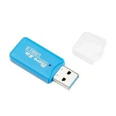 윈도우 USB 메모리 카드 클래식 어댑터 Mini-BG1 미니 마이크로 SD TF T플래시 리더, 01 blue
