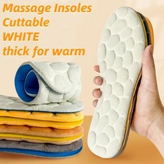 4D 발 지압 깔창 부드럽고 통기성이 좋은 스포츠 쿠션 이너 패드 땀 흡수 및 냄새 방지 기능이 있는 남녀공용 깔창