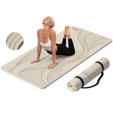 요가매트 10mm 두꺼운 필라테스 TPE 컬러 운동매트, 1개, 베이지