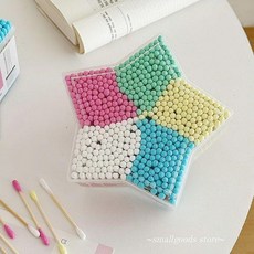 면봉 귀여운 고양이 귀청소 화장품용 성인용 귀이개 코튼, 컬러풀 면직물 꼬치 500개입, 1개, 1L