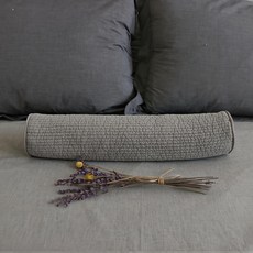 Pomete 條紋绗縫圓柱枕, 灰色, 1入