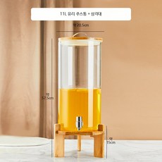 업소용 주스 디스펜서 8L 스텐 냉음료 셀프 음료 보관통, 11L 내열 유리 주스통