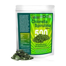 Sunlit Best Green Organics 선라이트 베스트 그린 순도 100% 클로렐라 스피루리나 500정, 1개