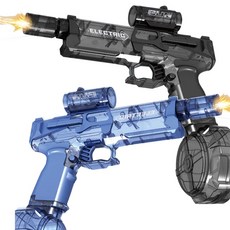 冰鼠燈光電動水槍 電光版冰爆電動水槍 商檢合格全自動高壓水槍 水上遊戲兒童玩具, 藍色，黑色, 1個